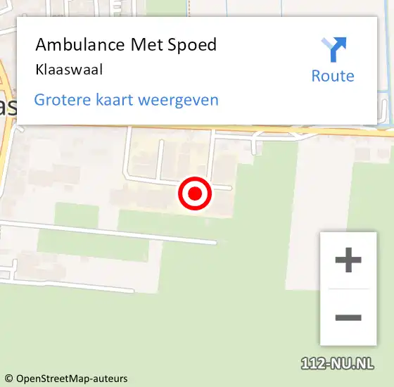 Locatie op kaart van de 112 melding: Ambulance Met Spoed Naar Klaaswaal op 11 juni 2024 09:06