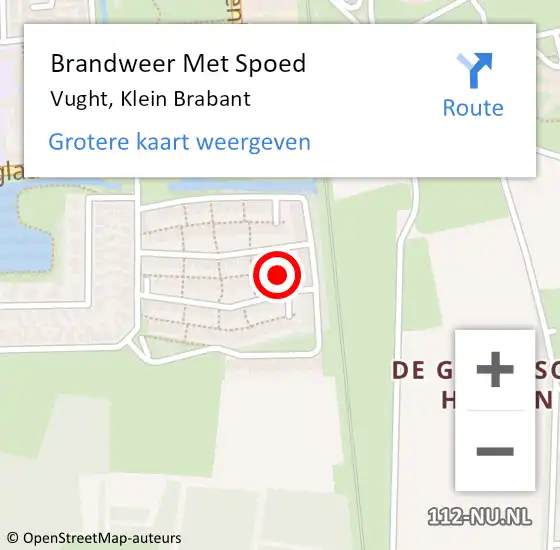 Locatie op kaart van de 112 melding: Brandweer Met Spoed Naar Vught, Klein Brabant op 11 juni 2024 09:26