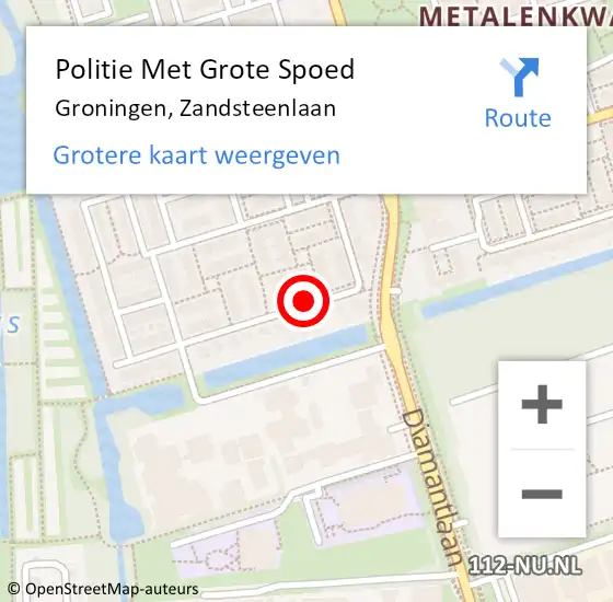 Locatie op kaart van de 112 melding: Politie Met Grote Spoed Naar Groningen, Zandsteenlaan op 11 juni 2024 09:42