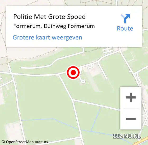 Locatie op kaart van de 112 melding: Politie Met Grote Spoed Naar Formerum, Duinweg Formerum op 11 juni 2024 10:12