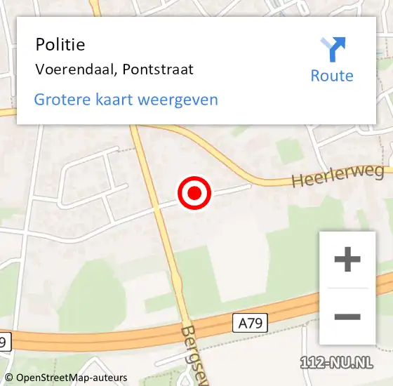 Locatie op kaart van de 112 melding: Politie Voerendaal, Pontstraat op 11 juni 2024 11:16