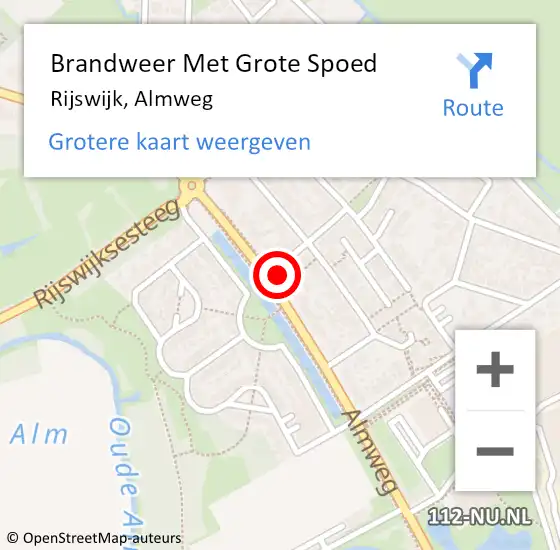 Locatie op kaart van de 112 melding: Brandweer Met Grote Spoed Naar Rijswijk, Almweg op 11 juni 2024 11:23