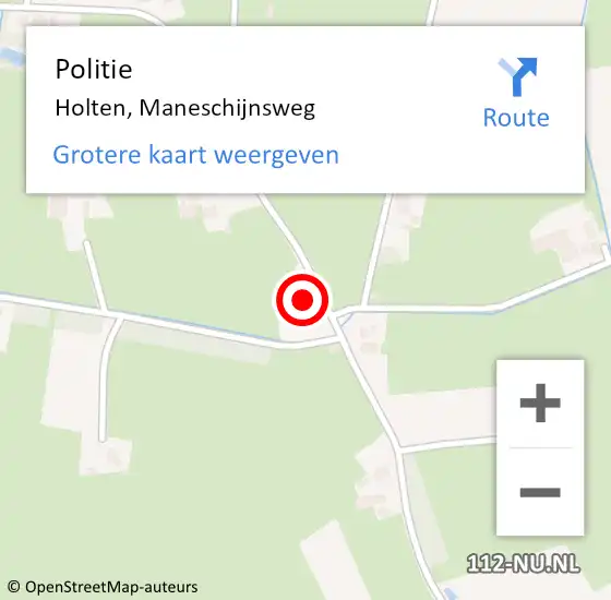 Locatie op kaart van de 112 melding: Politie Holten, Maneschijnsweg op 11 juni 2024 11:29