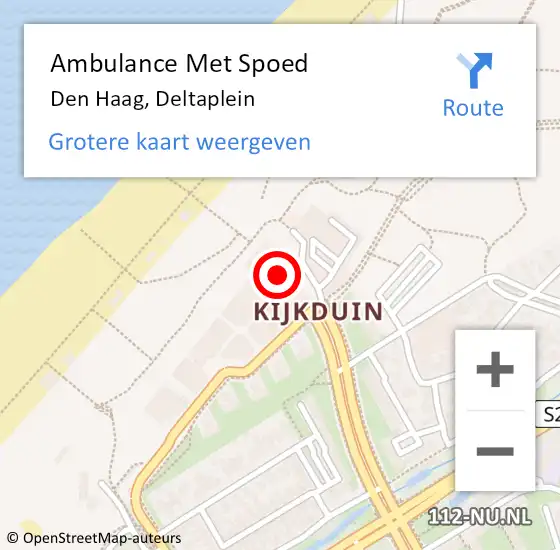 Locatie op kaart van de 112 melding: Ambulance Met Spoed Naar Den Haag, Deltaplein op 11 juni 2024 11:32