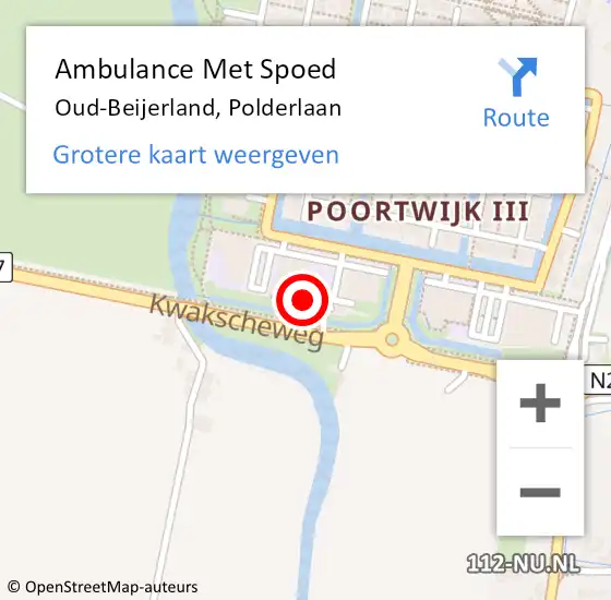 Locatie op kaart van de 112 melding: Ambulance Met Spoed Naar Oud-Beijerland, Polderlaan op 11 juni 2024 11:40