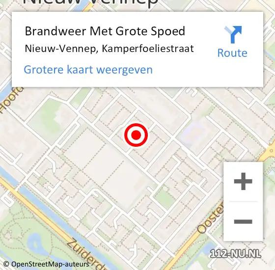 Locatie op kaart van de 112 melding: Brandweer Met Grote Spoed Naar Nieuw-Vennep, Kamperfoeliestraat op 11 juni 2024 12:11