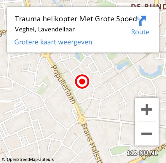 Locatie op kaart van de 112 melding: Trauma helikopter Met Grote Spoed Naar Veghel, Lavendellaar op 11 juni 2024 12:21