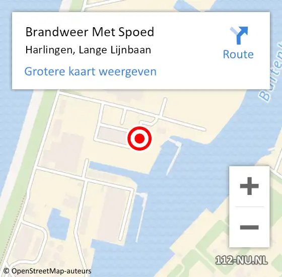 Locatie op kaart van de 112 melding: Brandweer Met Spoed Naar Harlingen, Lange Lijnbaan op 9 oktober 2014 08:05