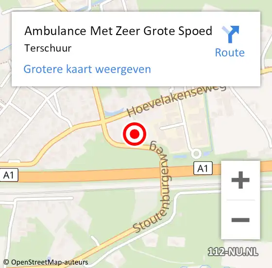 Locatie op kaart van de 112 melding: Ambulance Met Zeer Grote Spoed Naar Terschuur op 11 juni 2024 13:21