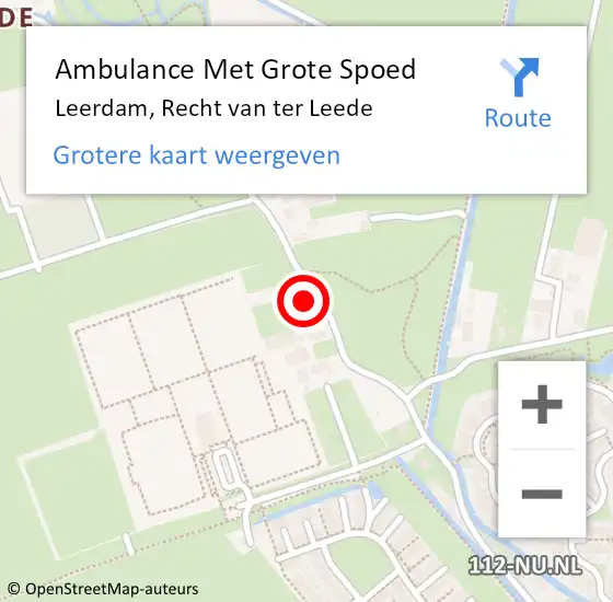 Locatie op kaart van de 112 melding: Ambulance Met Grote Spoed Naar Leerdam, Recht van ter Leede op 11 juni 2024 13:35