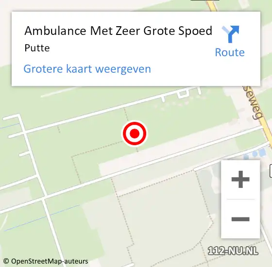 Locatie op kaart van de 112 melding: Ambulance Met Zeer Grote Spoed Naar Putte op 11 juni 2024 14:01