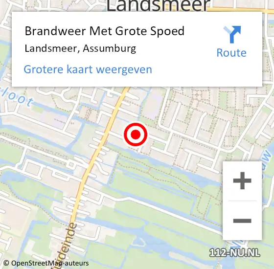 Locatie op kaart van de 112 melding: Brandweer Met Grote Spoed Naar Landsmeer, Assumburg op 11 juni 2024 14:20