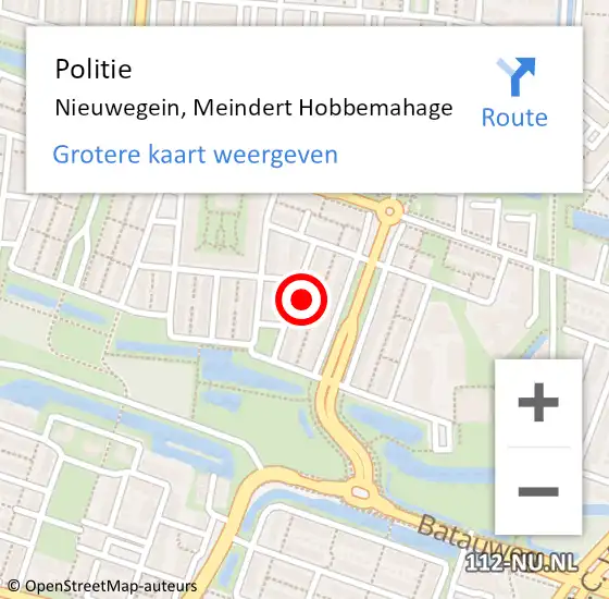 Locatie op kaart van de 112 melding: Politie Nieuwegein, Meindert Hobbemahage op 11 juni 2024 14:20