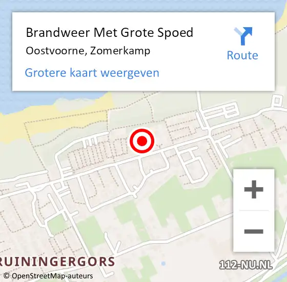 Locatie op kaart van de 112 melding: Brandweer Met Grote Spoed Naar Oostvoorne, Zomerkamp op 11 juni 2024 15:06