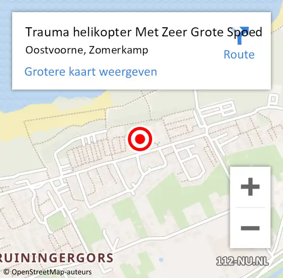 Locatie op kaart van de 112 melding: Trauma helikopter Met Zeer Grote Spoed Naar Oostvoorne, Zomerkamp op 11 juni 2024 15:06