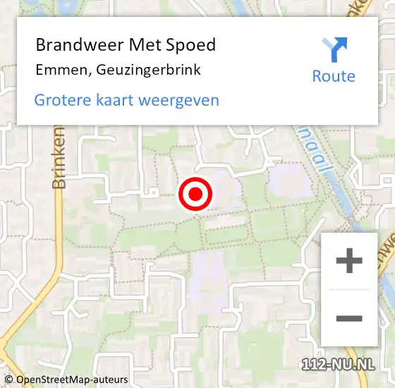 Locatie op kaart van de 112 melding: Brandweer Met Spoed Naar Emmen, Geuzingerbrink op 11 juni 2024 15:17