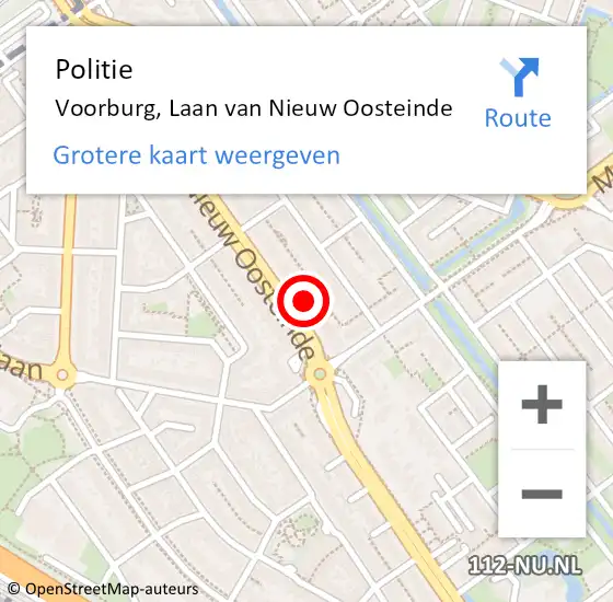 Locatie op kaart van de 112 melding: Politie Voorburg, Laan van Nieuw Oosteinde op 11 juni 2024 15:18