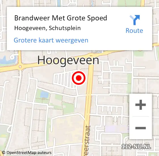Locatie op kaart van de 112 melding: Brandweer Met Grote Spoed Naar Hoogeveen, Schutsplein op 11 juni 2024 15:23