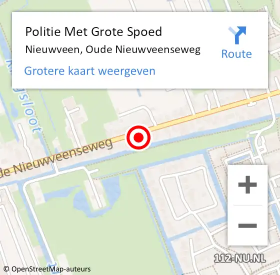 Locatie op kaart van de 112 melding: Politie Met Grote Spoed Naar Nieuwveen, Oude Nieuwveenseweg op 11 juni 2024 15:51