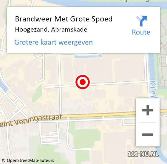 Locatie op kaart van de 112 melding: Brandweer Met Grote Spoed Naar Hoogezand, Abramskade op 11 juni 2024 16:40