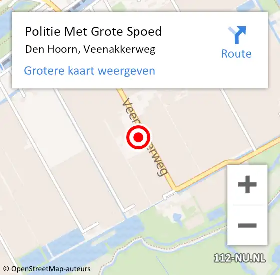 Locatie op kaart van de 112 melding: Politie Met Grote Spoed Naar Den Hoorn, Veenakkerweg op 11 juni 2024 16:42