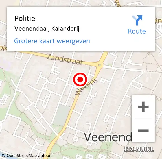 Locatie op kaart van de 112 melding: Politie Veenendaal, Kalanderij op 11 juni 2024 16:44