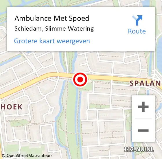 Locatie op kaart van de 112 melding: Ambulance Met Spoed Naar Schiedam, Slimme Watering op 11 juni 2024 16:55