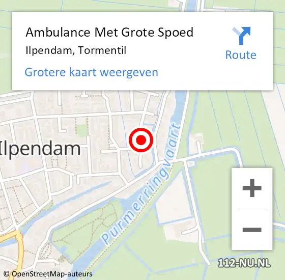 Locatie op kaart van de 112 melding: Ambulance Met Grote Spoed Naar Ilpendam, Tormentil op 11 juni 2024 16:57