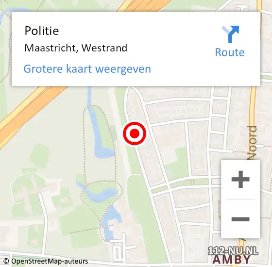 Locatie op kaart van de 112 melding: Politie Maastricht, Westrand op 11 juni 2024 17:28