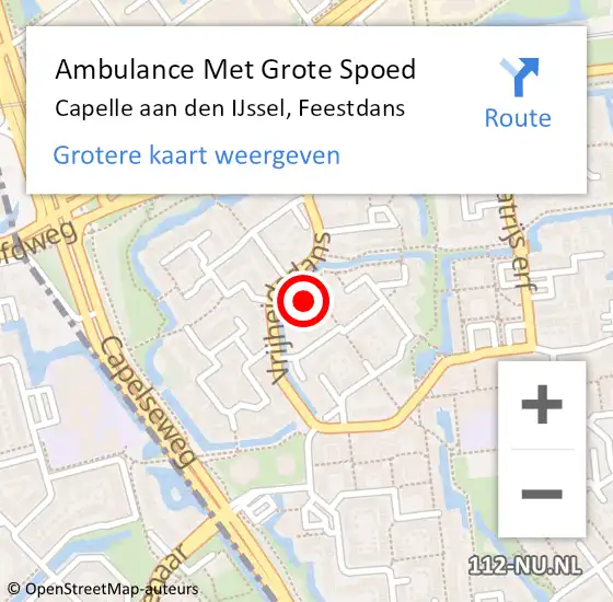 Locatie op kaart van de 112 melding: Ambulance Met Grote Spoed Naar Capelle aan den IJssel, Feestdans op 11 juni 2024 17:31