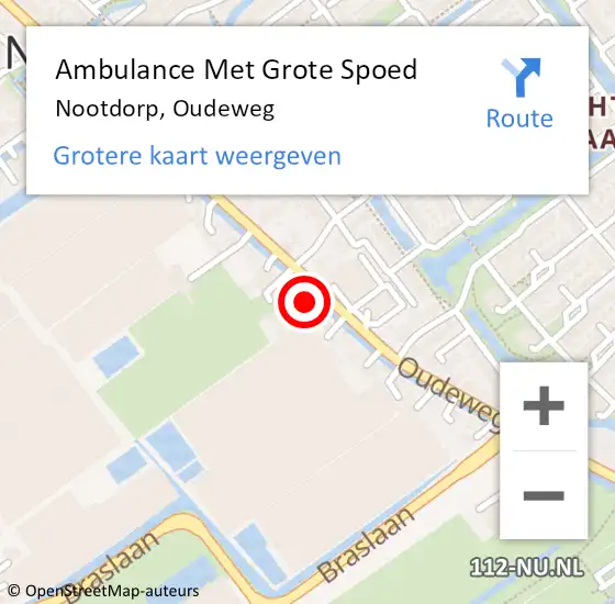 Locatie op kaart van de 112 melding: Ambulance Met Grote Spoed Naar Nootdorp, Oudeweg op 11 juni 2024 17:34