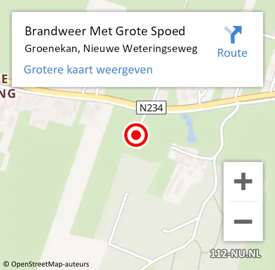 Locatie op kaart van de 112 melding: Brandweer Met Grote Spoed Naar Groenekan, Nieuwe Weteringseweg op 11 juni 2024 17:34