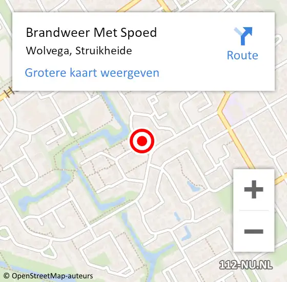 Locatie op kaart van de 112 melding: Brandweer Met Spoed Naar Wolvega, Struikheide op 11 juni 2024 18:14