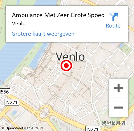 Locatie op kaart van de 112 melding: Ambulance Met Zeer Grote Spoed Naar Venlo op 11 juni 2024 18:26