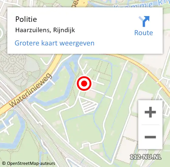 Locatie op kaart van de 112 melding: Politie Haarzuilens, Rijndijk op 11 juni 2024 18:26