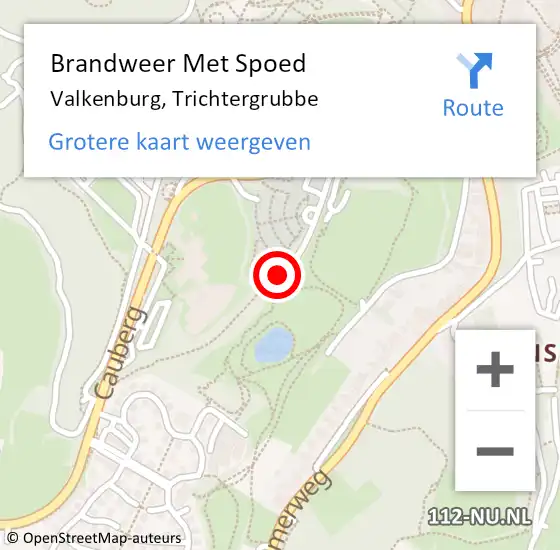 Locatie op kaart van de 112 melding: Brandweer Met Spoed Naar Valkenburg, Trichtergrubbe op 11 juni 2024 18:41