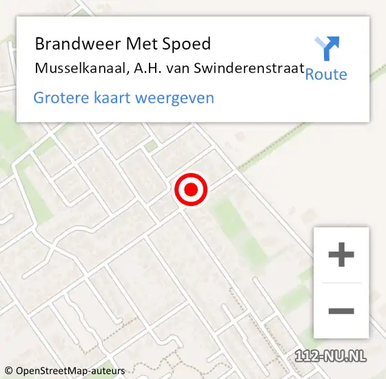 Locatie op kaart van de 112 melding: Brandweer Met Spoed Naar Musselkanaal, A.H. van Swinderenstraat op 11 juni 2024 19:13