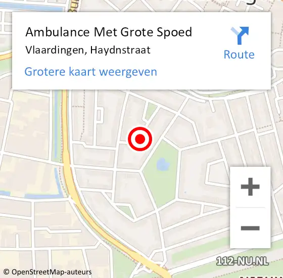 Locatie op kaart van de 112 melding: Ambulance Met Grote Spoed Naar Vlaardingen, Haydnstraat op 11 juni 2024 19:14