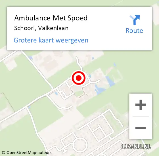 Locatie op kaart van de 112 melding: Ambulance Met Spoed Naar Schoorl, Valkenlaan op 11 juni 2024 19:56