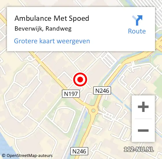 Locatie op kaart van de 112 melding: Ambulance Met Spoed Naar Beverwijk, Randweg op 11 juni 2024 20:26