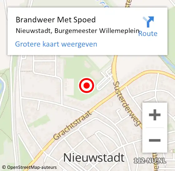 Locatie op kaart van de 112 melding: Brandweer Met Spoed Naar Nieuwstadt, Burgemeester Willemeplein op 11 juni 2024 20:35