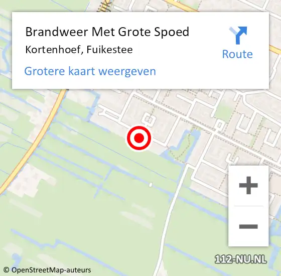 Locatie op kaart van de 112 melding: Brandweer Met Grote Spoed Naar Kortenhoef, Fuikestee op 11 juni 2024 20:37