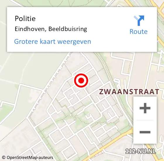 Locatie op kaart van de 112 melding: Politie Eindhoven, Beeldbuisring op 11 juni 2024 20:42