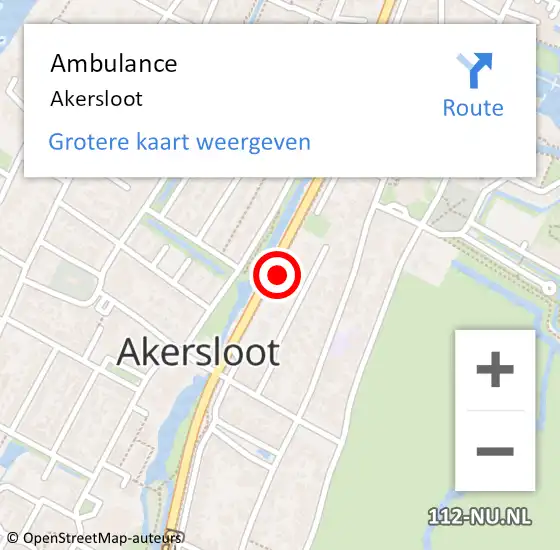 Locatie op kaart van de 112 melding: Ambulance Akersloot op 11 juni 2024 20:50