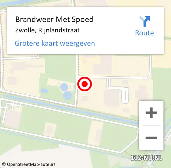 Locatie op kaart van de 112 melding: Brandweer Met Spoed Naar Zwolle, Rijnlandstraat op 11 juni 2024 20:56