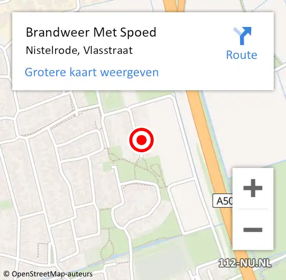 Locatie op kaart van de 112 melding: Brandweer Met Spoed Naar Nistelrode, Vlasstraat op 11 juni 2024 21:05