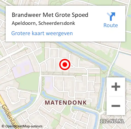 Locatie op kaart van de 112 melding: Brandweer Met Grote Spoed Naar Apeldoorn, Scheerdersdonk op 11 juni 2024 22:12