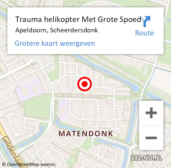 Locatie op kaart van de 112 melding: Trauma helikopter Met Grote Spoed Naar Apeldoorn, Scheerdersdonk op 11 juni 2024 22:18