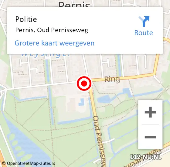 Locatie op kaart van de 112 melding: Politie Pernis, Oud Pernisseweg op 11 juni 2024 22:55