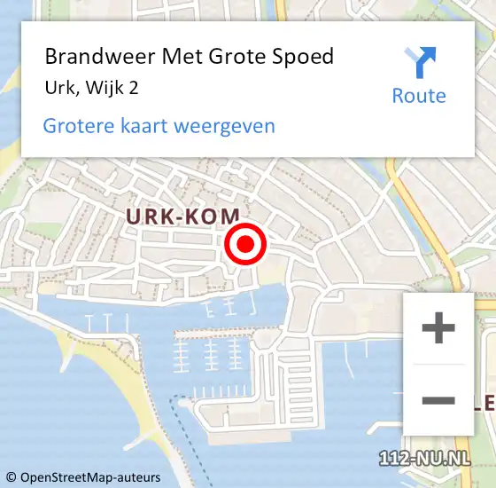 Locatie op kaart van de 112 melding: Brandweer Met Grote Spoed Naar Urk, Wijk 2 op 11 juni 2024 23:00